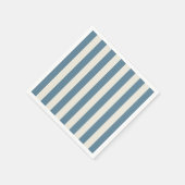 Serviette En Papier Rayures verticales bleues et crème (Coin)