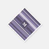 Serviette En Papier Rayures violettes de cuir monogramme (Coin)