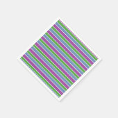 Serviette En Papier Rayures violettes/vertes/bleues (Coin)