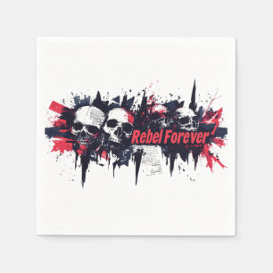 Serviette En Papier "Rebel Forever" - Edgy Skull Design graphique