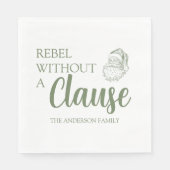 Serviette En Papier Rebel Without A Clause Christmas Santa Green (Devant)