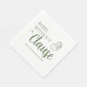 Serviette En Papier Rebel Without A Clause Christmas Santa Green (Coin)