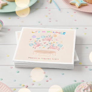 Serviette En Papier Rebondissons sauter licorns anniversaire de enfant