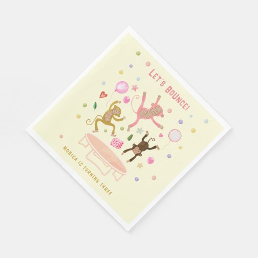 Serviette En Papier Rebondissons sauter singes anniversaires de enfant (Coin)