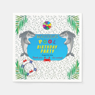 Serviette En Papier Réception au bord de la piscine d'anniversaire de