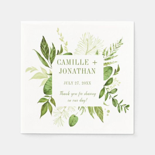 Serviette En Papier Réception de cadre Botanique Rustique (Devant)