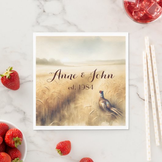 Serviette En Papier Réception de l'automne du faisan (En situation)