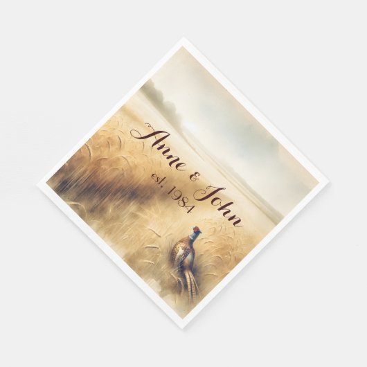 Serviette En Papier Réception de l'automne du faisan (Coin)