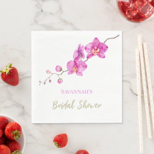 Serviette En Papier Réception de mariage aux Orchidées Roses