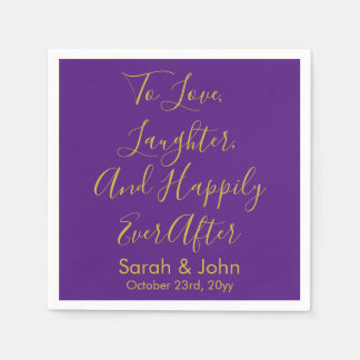 Serviette En Papier Réception de mariage avec script personnalisé en o