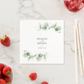 Serviette En Papier Réception de mariage avec verdure eucalyptus botan (En situation)
