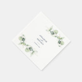 Serviette En Papier Réception de mariage avec verdure eucalyptus botan (Coin)