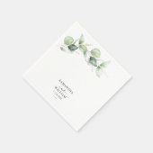 Serviette En Papier Réception de mariage botanique Eucalyptus Greenery (Coin)