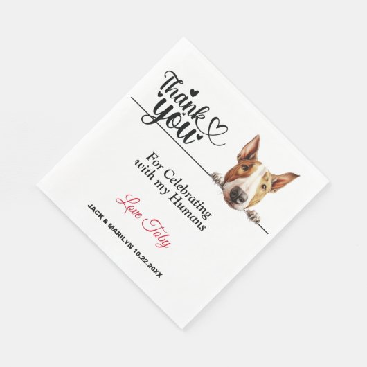 Serviette En Papier Réception de mariage Bull Terrier (Coin)