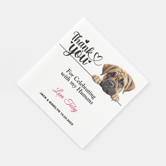 Serviette En Papier Réception de mariage Bullmastiff (Coin)