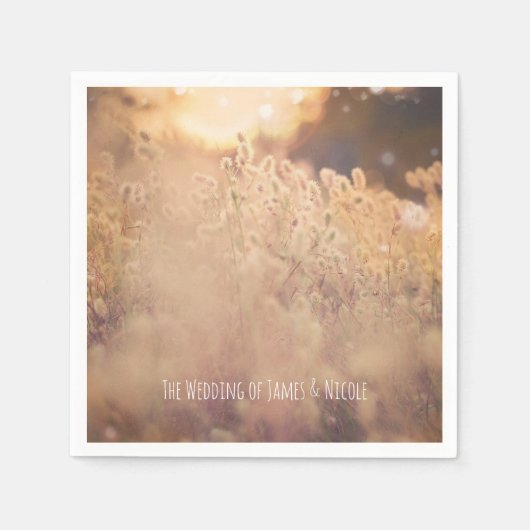 Serviette En Papier Réception de mariage champêtre rustique Champ de f (Devant)