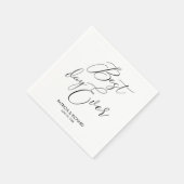 Serviette En Papier Réception de mariage chic script jour le plus beau (Coin)