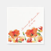 Serviette En Papier Réception De Mariage De Pavot D'Été (Devant)