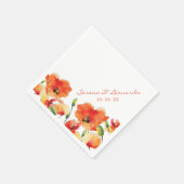 Serviette En Papier Réception De Mariage De Pavot D'Été (Coin)