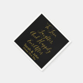 Serviette En Papier Réception de mariage de script personnalisé en or  (Coin)