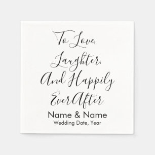 Serviette En Papier Réception De Mariage De Script Personnalisée Et Ch