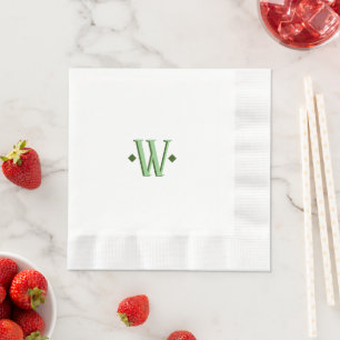 Serviette En Papier Réception de mariage élégante avec monogramme