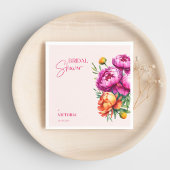 Serviette En Papier Reception de mariage élégante avec pivoines roses