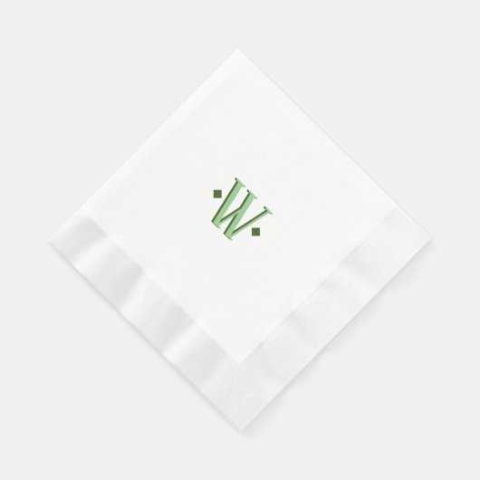 Serviette En Papier Réception De Mariage Élégante Monographique (Coin)