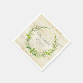 Serviette En Papier Réception de mariage Feuilles Wreath Birch Bark Bo (Coin)
