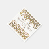 Serviette En Papier Réception de mariage Gold Art Déco Cockatil Napkin (Coin)