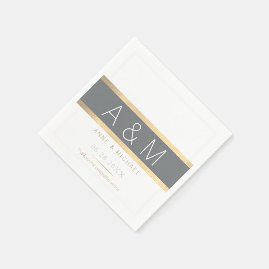 Serviette En Papier réception de mariage monogrammée élégante / de bon (Coin)