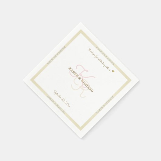 Serviette En Papier Réception de mariage monographie (Coin)