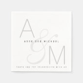 Serviette En Papier Réception de mariage monographie simple (Devant)