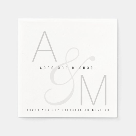 Serviette En Papier Réception de mariage monographie simple (Devant)