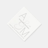 Serviette En Papier Réception de mariage monographie simple (Coin)