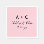 Serviette En Papier Réception De Mariage Personnalisée Et Moderne Flus (Devant)