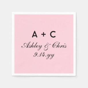 Serviette En Papier Réception De Mariage Personnalisée Et Moderne Flus