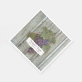 Serviette En Papier Réception de mariage personnalisée Raisins de vign (Coin)