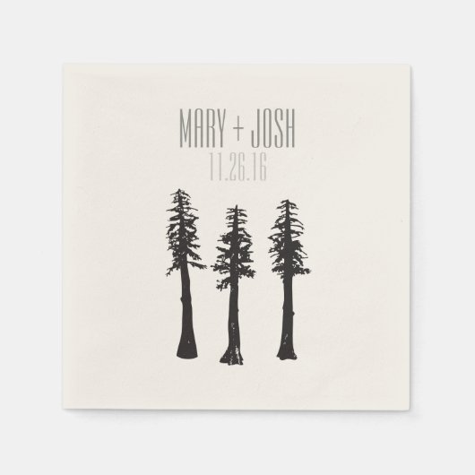 Serviette En Papier Réception de mariage Redwood Trees Cocktail Napkin (Devant)