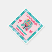 Serviette En Papier Réception de mariage rétro tropical flamant rose p (Coin)