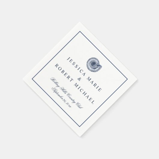 Serviette En Papier Réception de mariage Sea Shell Beach (Coin)