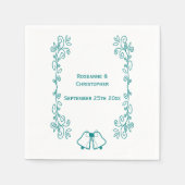 Serviette En Papier Réception de mariage turquoise Bells Scrollwork (Devant)