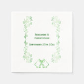 Serviette En Papier Réception de mariage vert émeraude Napkin Bells (Devant)