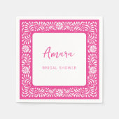 SERVIETTE EN PAPIER RECEPTION DE MARIEGE EN ROSE TALAVERA (Devant)