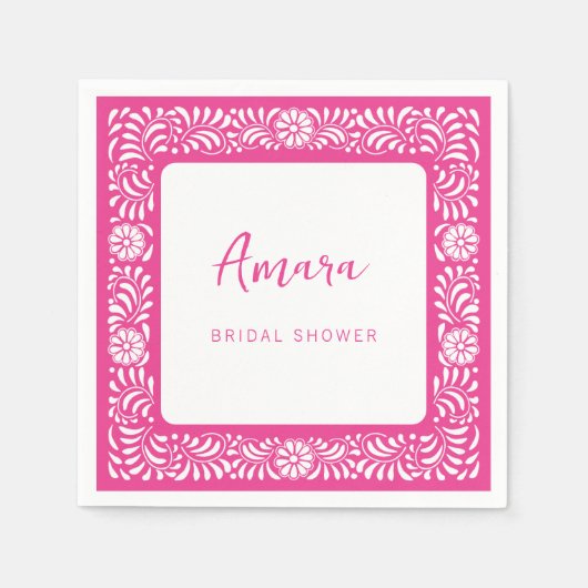 SERVIETTE EN PAPIER RECEPTION DE MARIEGE EN ROSE TALAVERA (Devant)