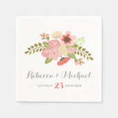 Serviette En Papier Réception Fleur Botanique (Devant)