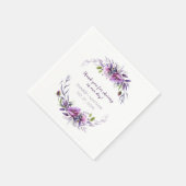 Serviette En Papier Réception Fleur sauvage Violette Violette Lavande  (Coin)