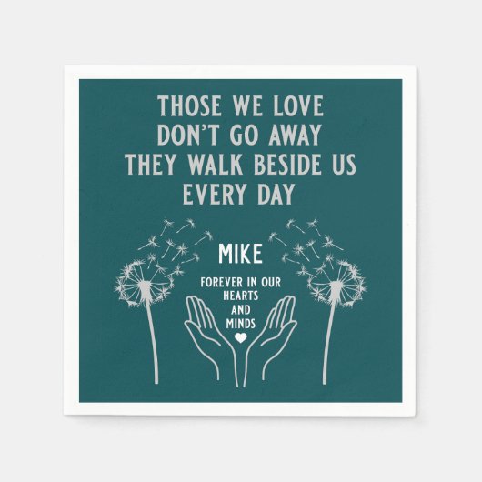 Serviette En Papier Réception funéraire en mémoire (Devant)