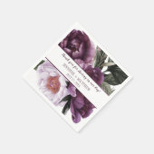 Serviette En Papier Réception Luscieuse Vibrant Plum Peonies | (Coin)