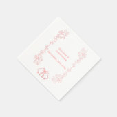Serviette En Papier Réception Mariage Rose Napkin Bells Scrollwork (Coin)